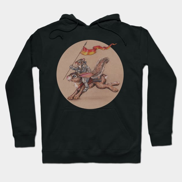 Squirrel in Shining Armor with trusted Bunny Steed Hoodie by justteejay